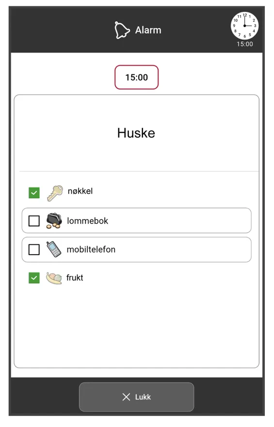 frittstående sjekkliste